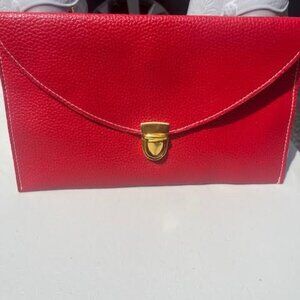 Red Leather Clutch